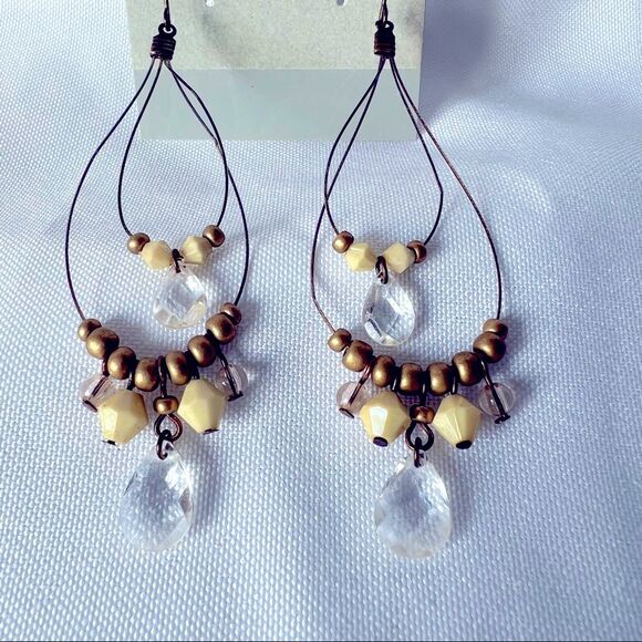 Boho Lightweight Beaded Earth Tone Boho Dangle Earrings - Picture 4 of 5